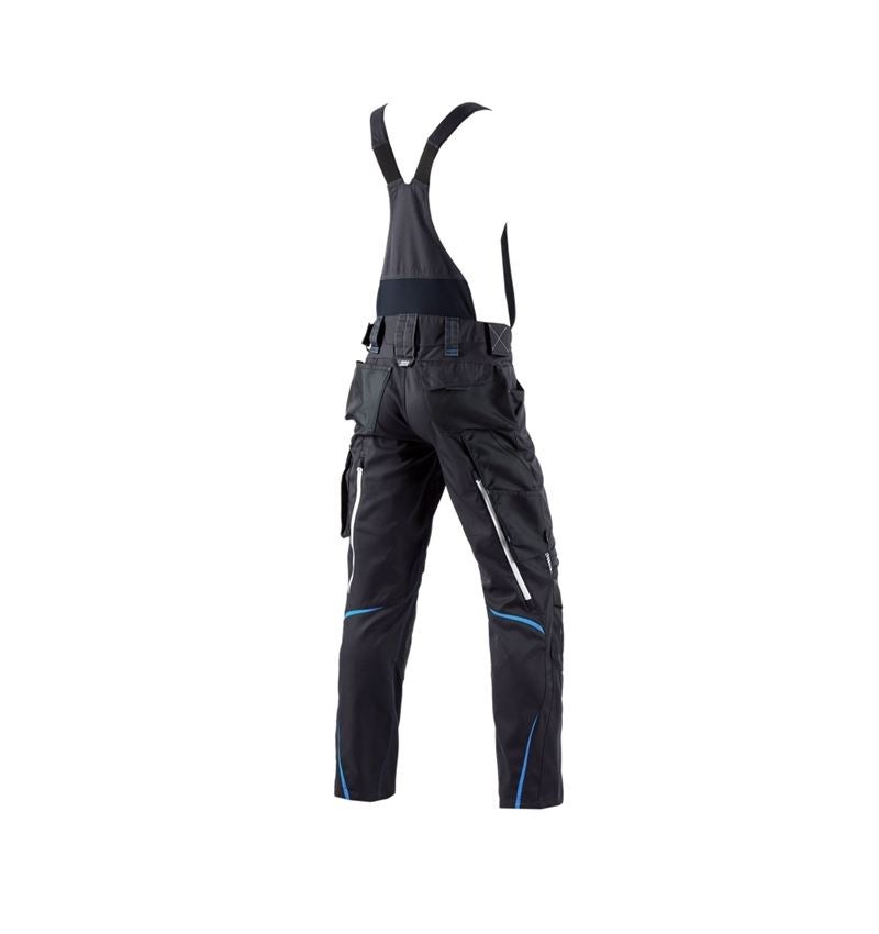 Pracovné nohavice: Nohavice s náprsenkou e.s.motion 2020 + grafitová/enciánová modrá 3