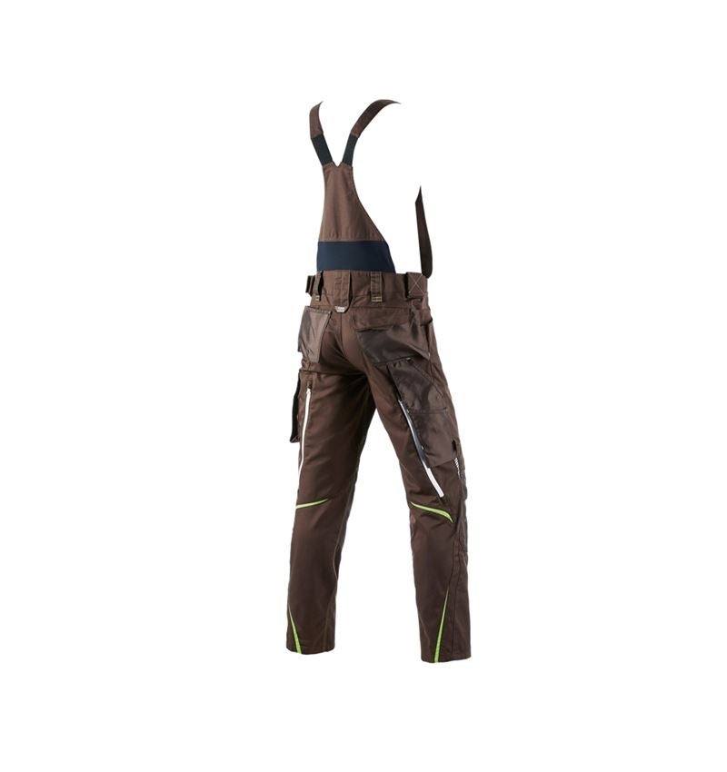 Pracovné nohavice: Nohavice s náprsenkou e.s.motion 2020 + gaštanová/morská zelená 3