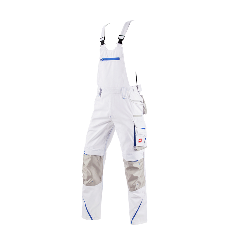 Inštalatér: Nohavice s náprsenkou e.s.motion 2020 + biela/enciánová modrá 2