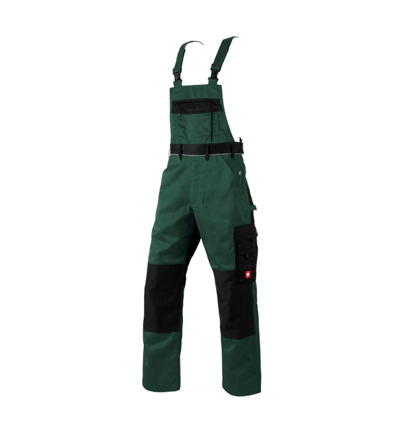 Pracovné nohavice: Nohavice s náprsenkou e.s.image + zelená/čierna