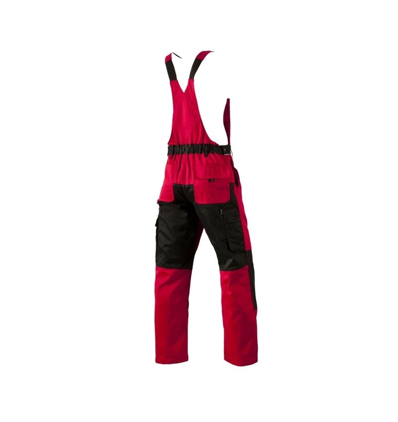 Pracovné nohavice: Nohavice s náprsenkou e.s.image + červená/čierna 1