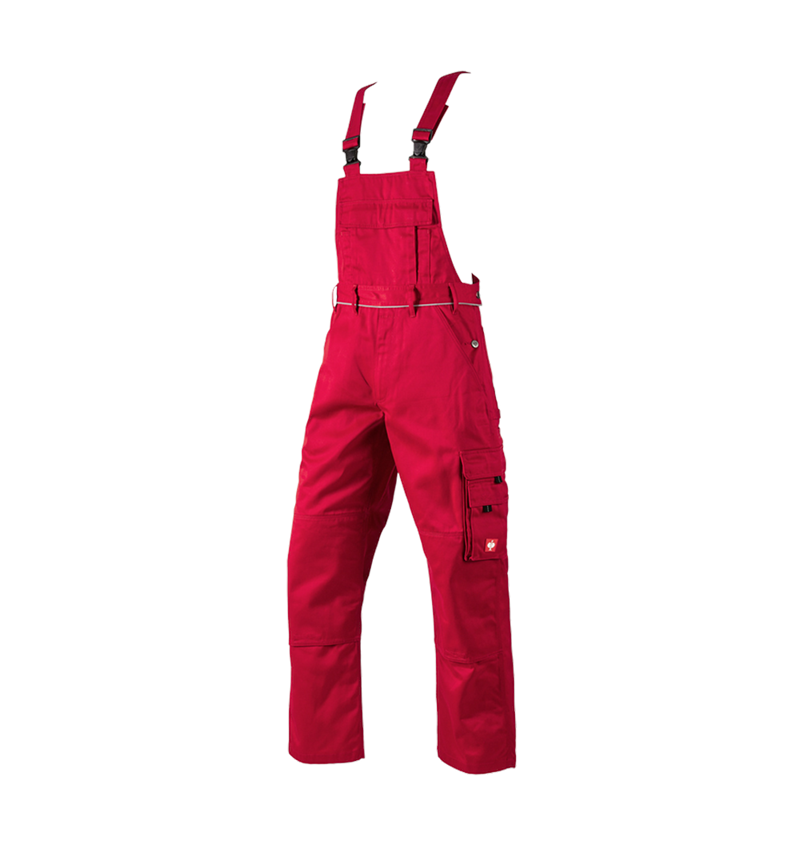 Pracovné nohavice: Nohavice s náprsenkou e.s.classic + červená 2
