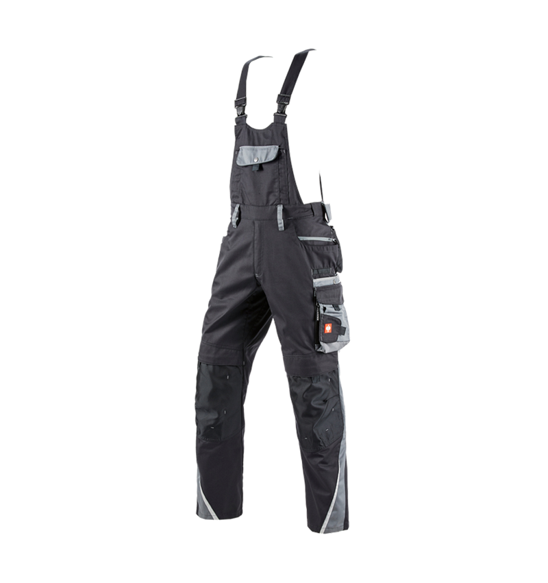 Pracovné nohavice: Nohavice s náprsenkou e.s.motion + grafitová/cementová 1