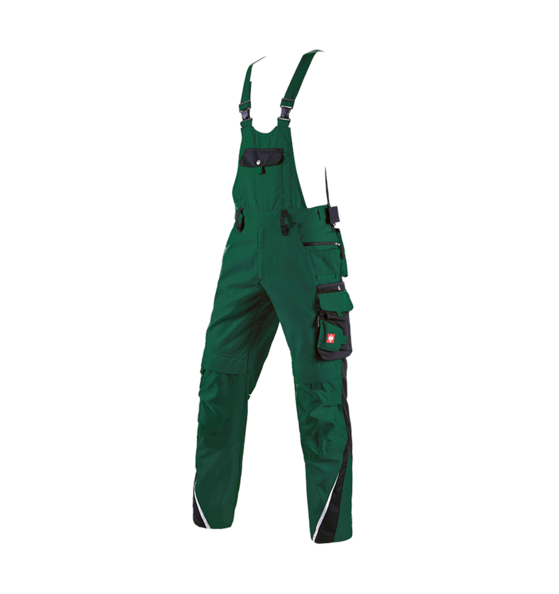 Inštalatér: Nohavice s náprsenkou e.s.motion + zelená/čierna 2