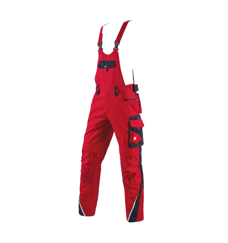 Inštalatér: Nohavice s náprsenkou e.s.motion + červená/čierna 2