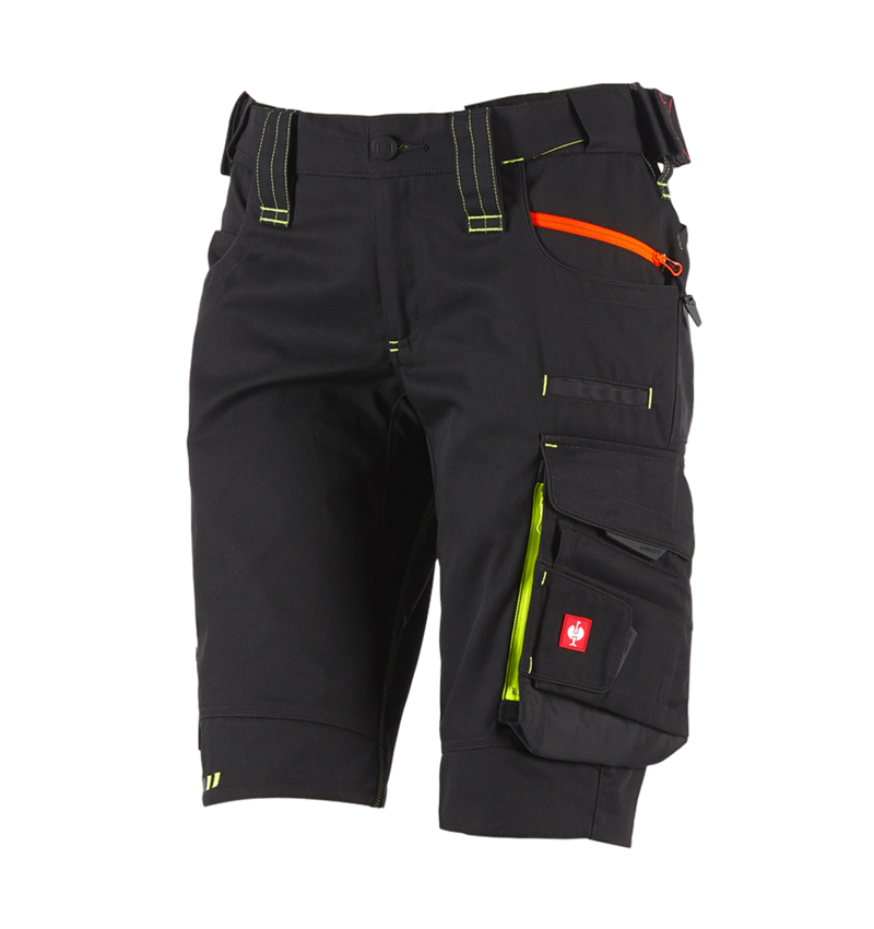 Pracovné nohavice: Šortky e.s.motion 2020, dámske + čierna/výstražná žltá/výstražná oranžová 2