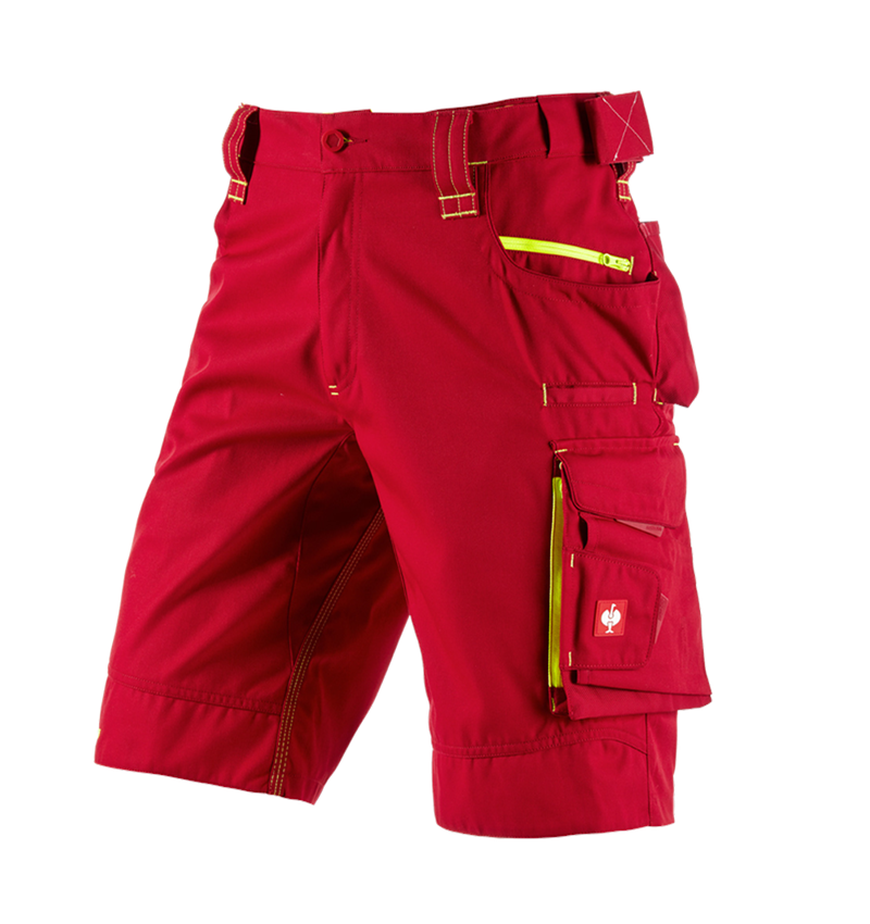 Pracovné nohavice: Šortky e.s.motion 2020 + ohnivá červená/výstražná žltá 2