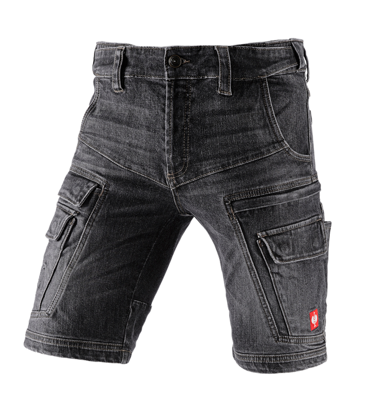 Pracovné nohavice: e.s. cargo pracovné džínsové šortky POWERdenim + blackwashed 2