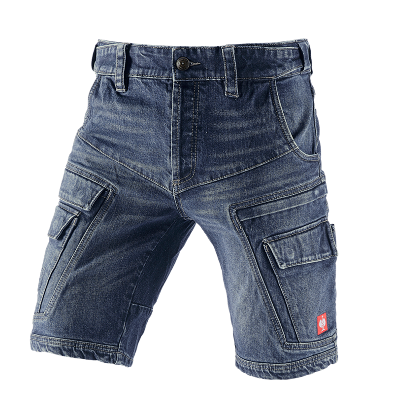 Pracovné nohavice: e.s. cargo pracovné džínsové šortky POWERdenim + darkwashed 2