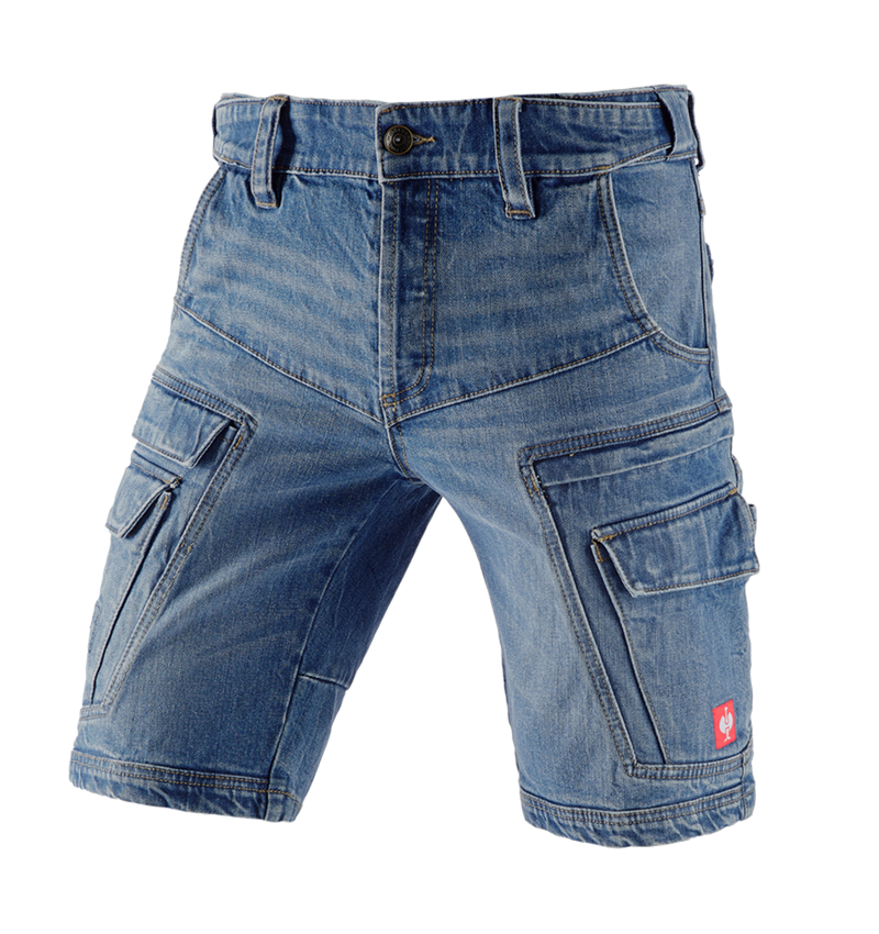 Pracovné nohavice: e.s. cargo pracovné džínsové šortky POWERdenim + stonewashed 2