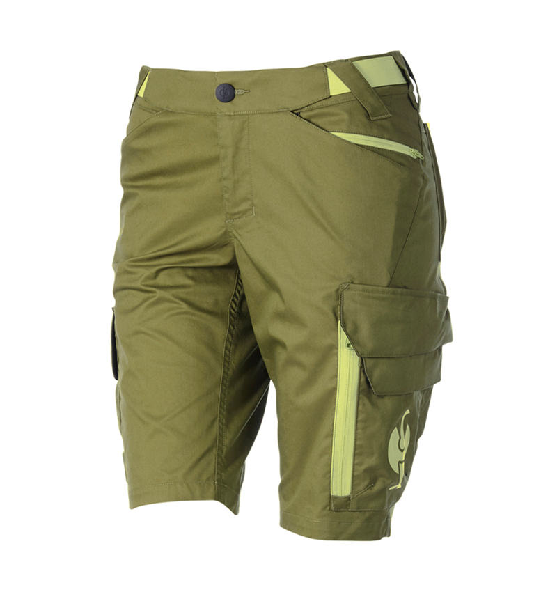 Pracovné nohavice: Šortky e.s.trail, dámske + borievkovo zelená/limetkovo zelená 4