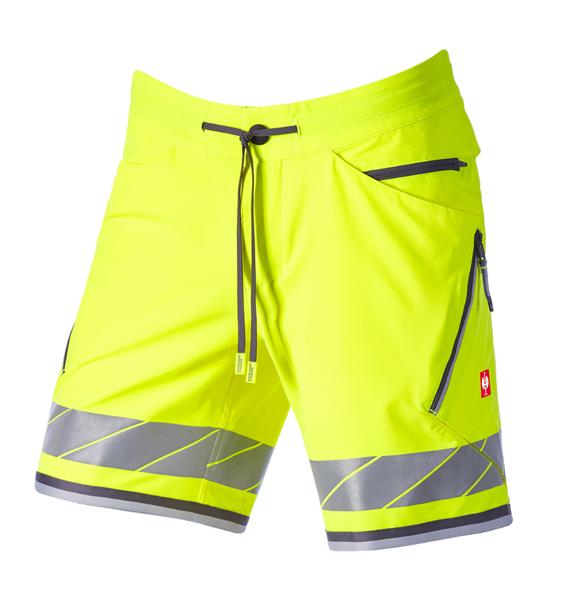 Pracovné nohavice: Reflexné funkčné šortky e.s.ambition + výstražná žltá/antracitová 8