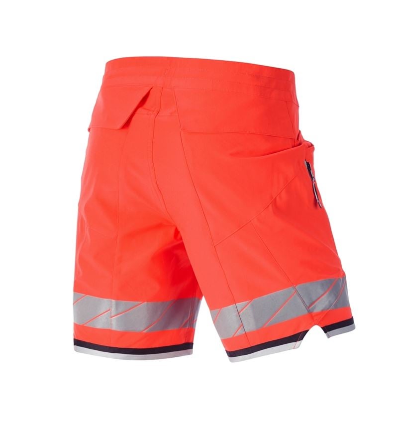 Pracovné nohavice: Reflexné funkčné šortky e.s.ambition + výstražná červená/čierna 6