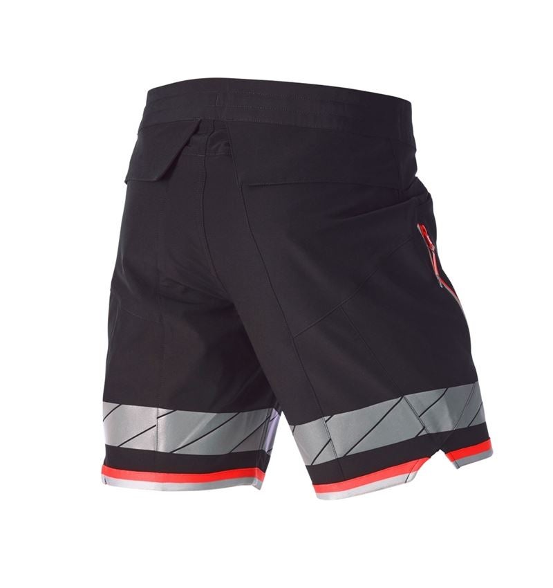 Odevy: Reflexné funkčné šortky e.s.ambition + čierna/výstražná červená 6