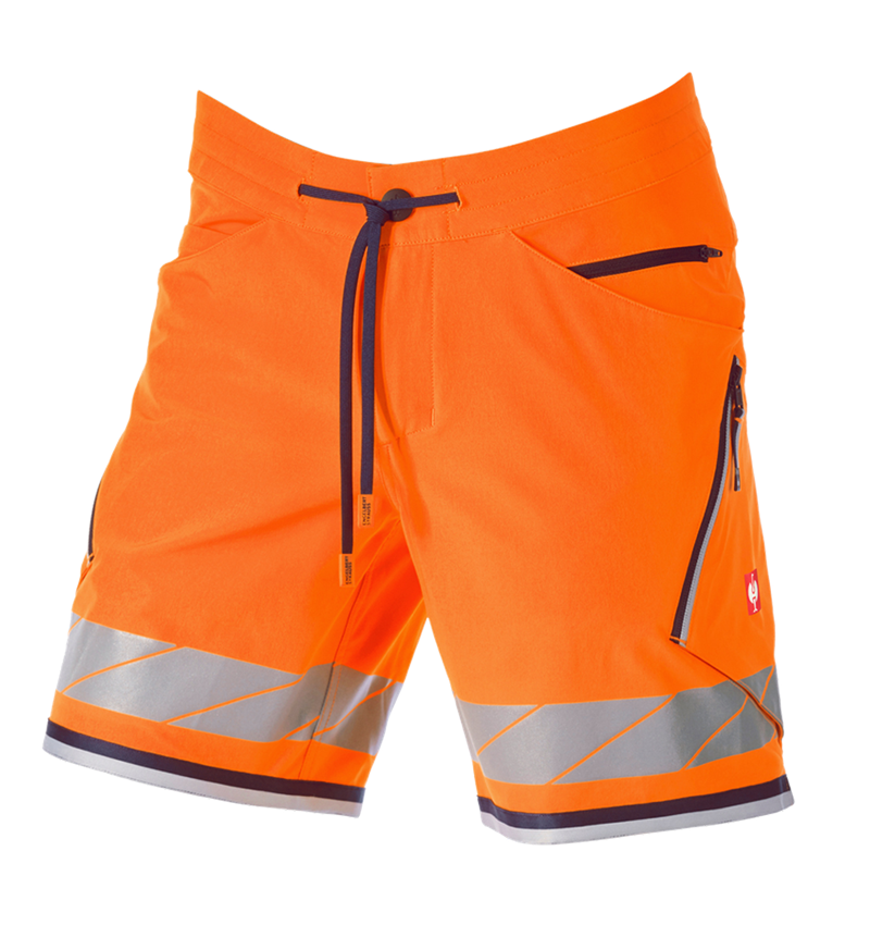 Pracovné nohavice: Reflexné funkčné šortky e.s.ambition + výstražná oranžová/tmavomodrá 8