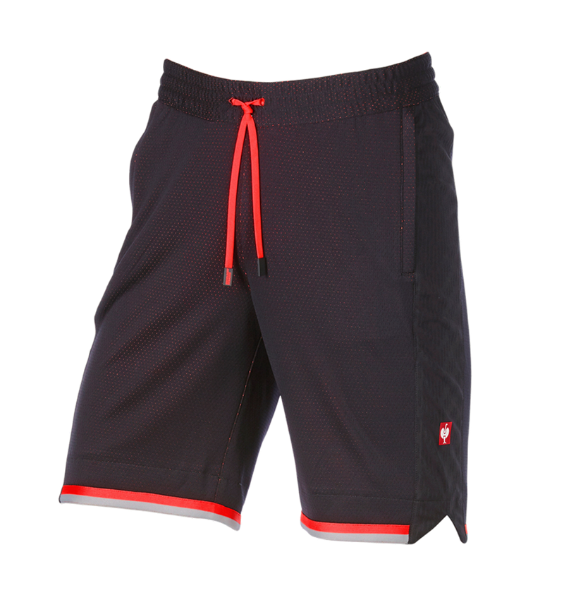 Pracovné nohavice: Funkčné šortky e.s.ambition + čierna/výstražná červená 3