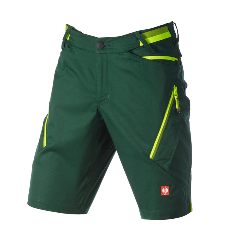 Pracovné nohavice: Šortky s viacerými vreckami e.s.ambition + zelená/výstražná žltá 6