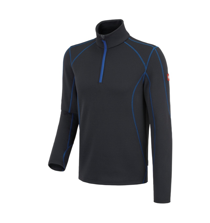 Tričká, pulóvre a košele: Funkčný sveter thermo stretch e.s.motion 2020 + grafitová/enciánová modrá 2