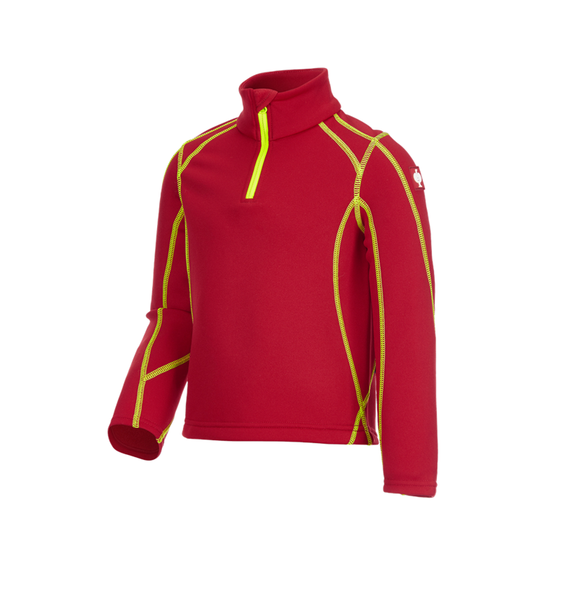 Tričká, pulóvre a košele: Termo strečový funk. sveter e.s.motion 2020,detsk. + ohnivá červená/výstražná žltá