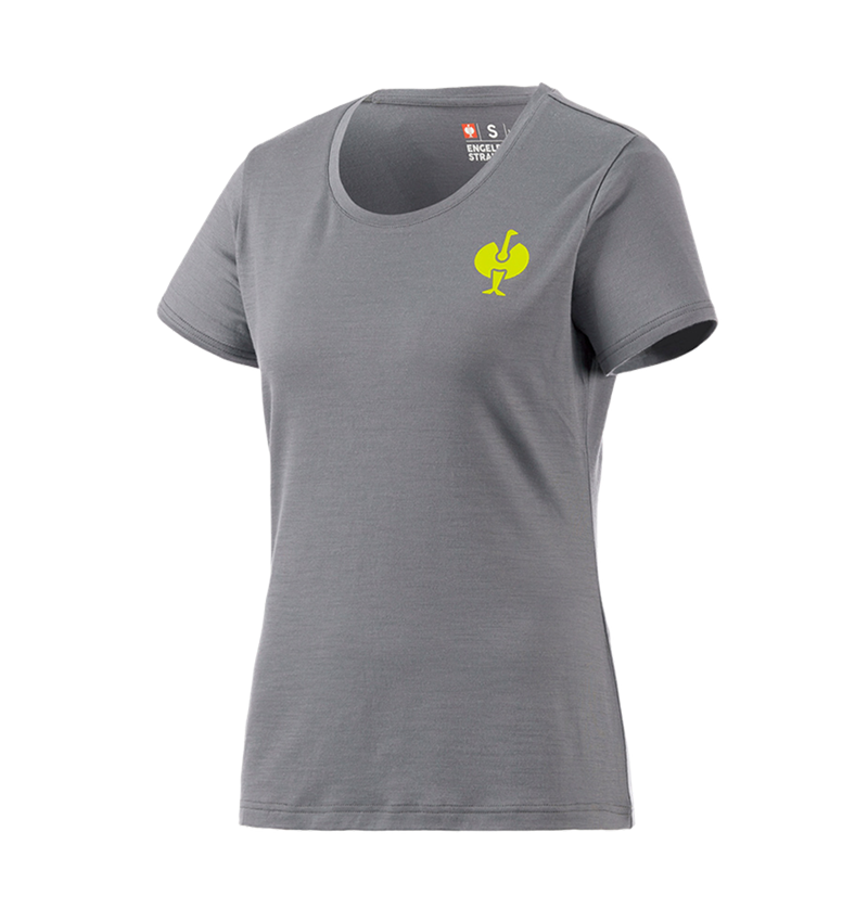 Tričká, pulóvre a košele: Tričko Merino e.s.trail, dámske + čadičovo sivá/acidová žltá 2