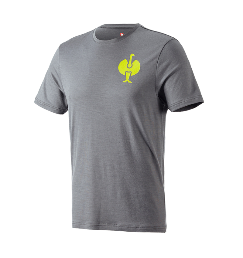 Tričká, pulóvre a košele: Tričko Merino e.s.trail + čadičovo sivá/acidová žltá 2