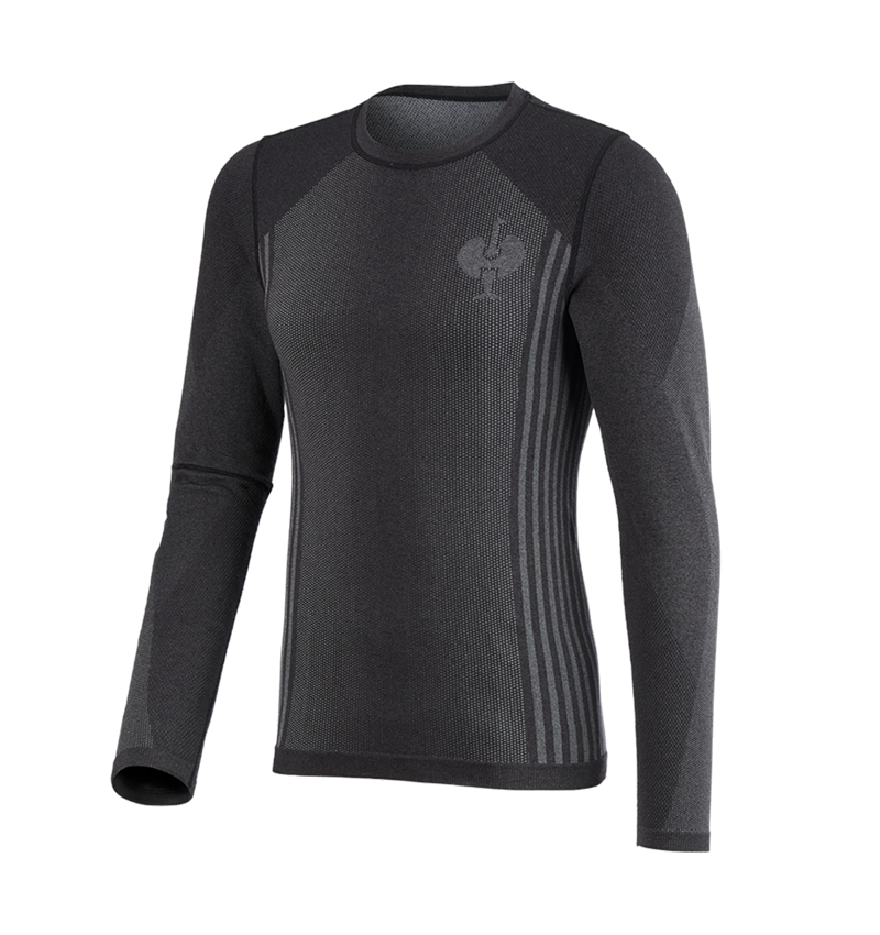 Spodná bielizeň | Termo oblečenie: Funkčné tričko s dlhými rukávmi e.s.trail seamless + čierna/čadičovo sivá 4