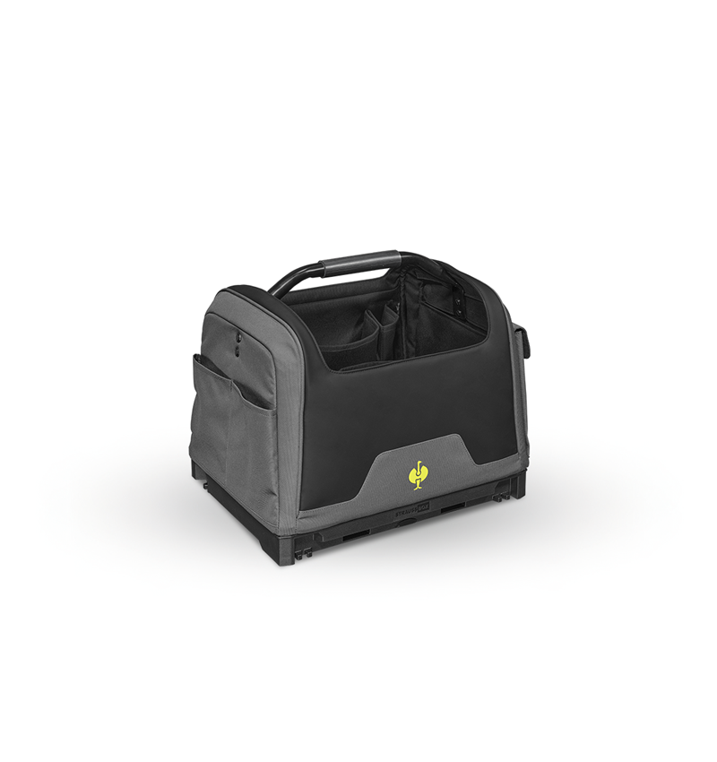 Systém STRAUSSbox: STRAUSSbox vrecko na náradie otvorené + čadičovo sivá/acidová žltá