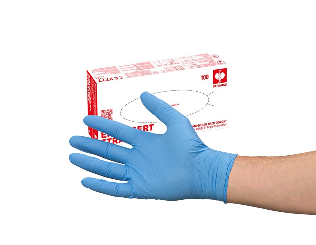 S povrchovou úpravou: Jednorazové nitrilové vyšetrovacie rukavice,bez p. + modrá