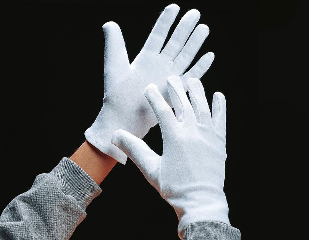 Textil: Trikotové rukavice, biele, balenie 12 ks + biela