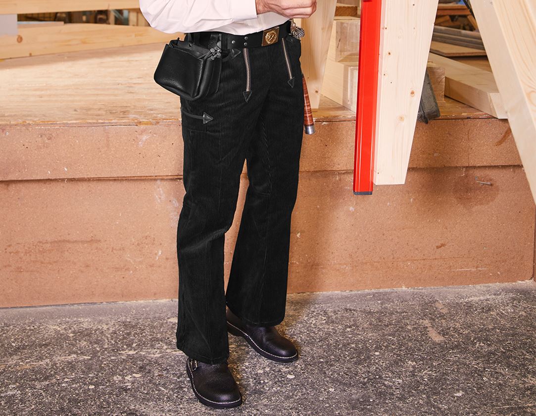 Pracovné nohavice: Pracovné nohavice e.s. hrubého kordu, rozšíren.65 + čierna