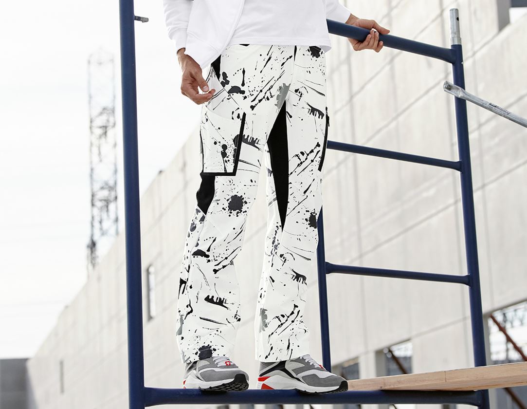 Pracovné nohavice: Strečové cargo nohavice e.s. Painter + biela/čierna
