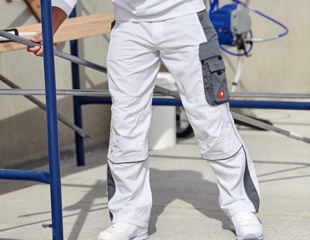 Pracovné nohavice: Nohavice do pása e.s.active + biela/sivá