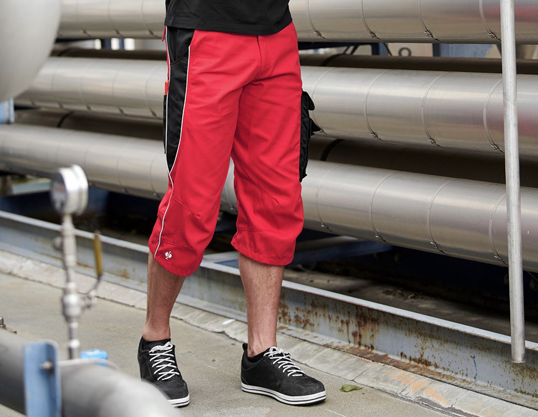 Pracovné nohavice: Pirátske nohavice e.s.active + červená/čierna