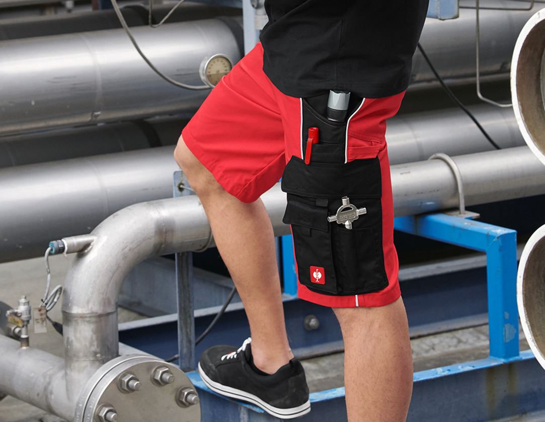 Pracovné nohavice: Šortky e.s.active + červená/čierna 1