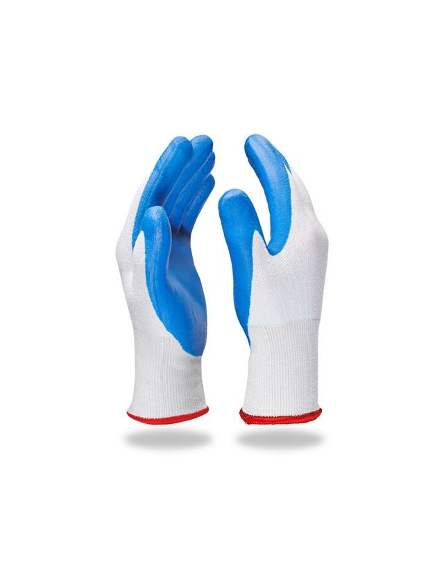 S povrchovou úpravou: Nitrilové rukavice e.s. evertouch cut + modrá/svetlomodrá-melanž