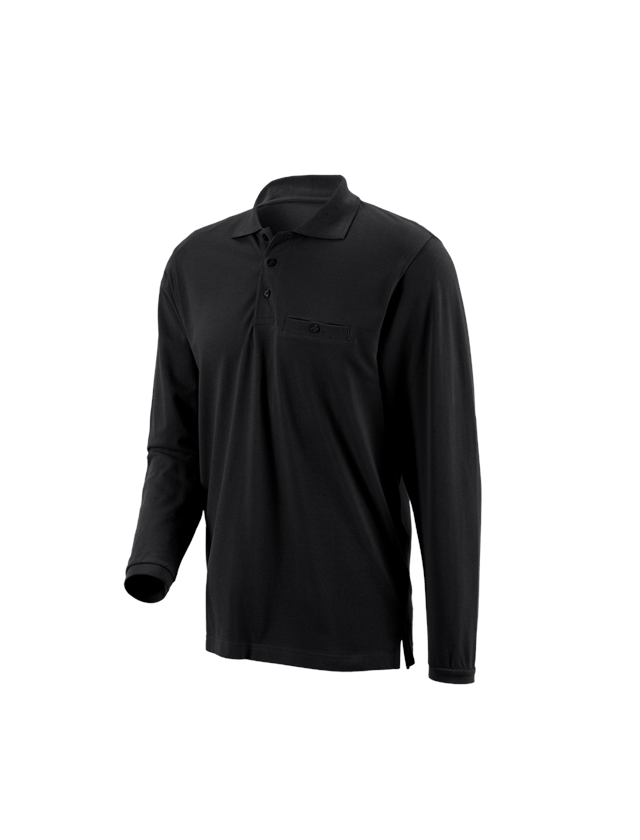 Tričká, pulóvre a košele: Polo tričko s dlhým rukávom e.s. cotton pocket + čierna 1