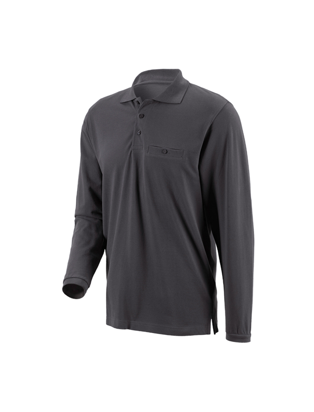 Tričká, pulóvre a košele: Polo tričko s dlhým rukávom e.s. cotton pocket + antracitová 2