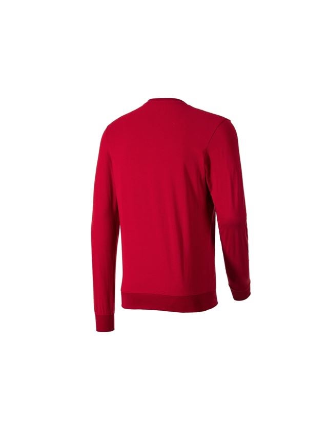 Tričká, pulóvre a košele: Tričko s dlhým rukávom e.s. cotton stretch + ohnivá červená 1