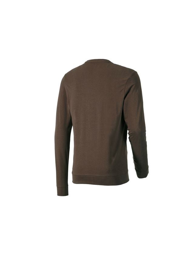 Tričká, pulóvre a košele: Tričko s dlhým rukávom e.s. cotton stretch + gaštanová 1