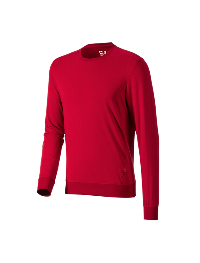 Tričká, pulóvre a košele: Tričko s dlhým rukávom e.s. cotton stretch + ohnivá červená