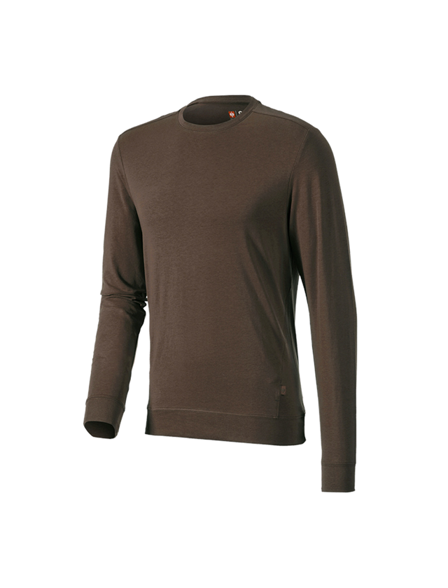 Tričká, pulóvre a košele: Tričko s dlhým rukávom e.s. cotton stretch + gaštanová