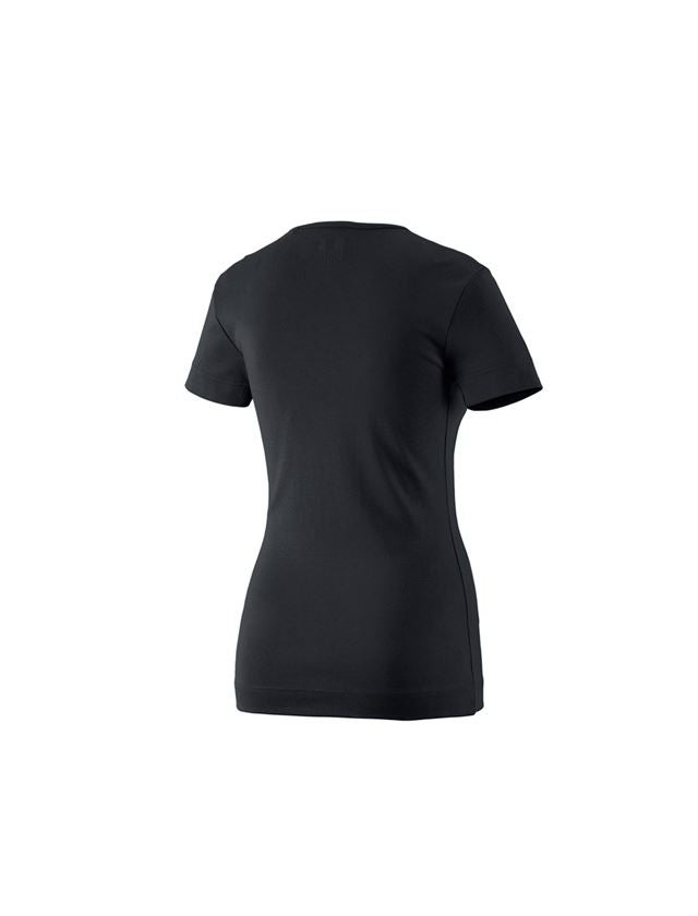 Tričká, pulóvre a košele: Tričko e.s.cotton, výstrih do V, dámske + čierna 1