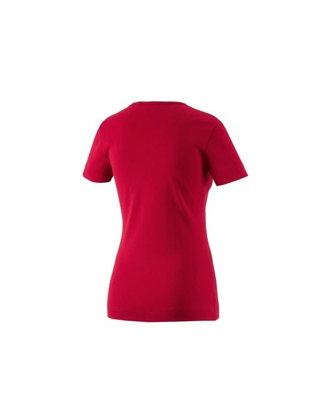 Tričká, pulóvre a košele: Tričko e.s.cotton, výstrih do V, dámske + červená 1