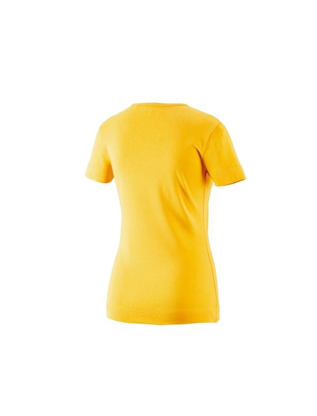 Tričká, pulóvre a košele: Tričko e.s.cotton, výstrih do V, dámske + žltá 1