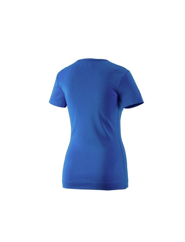 Tričká, pulóvre a košele: Tričko e.s.cotton, výstrih do V, dámske + enciánová modrá 1