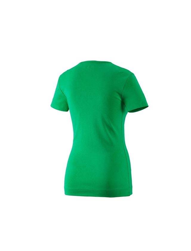 Tričká, pulóvre a košele: Tričko e.s.cotton, výstrih do V, dámske + trávová zelená 1