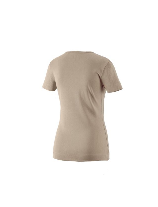 Tričká, pulóvre a košele: Tričko e.s.cotton, výstrih do V, dámske + hlinená 1