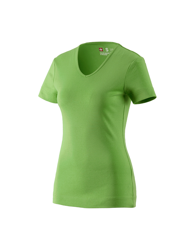 Tričká, pulóvre a košele: Tričko e.s.cotton, výstrih do V, dámske + morská zelená