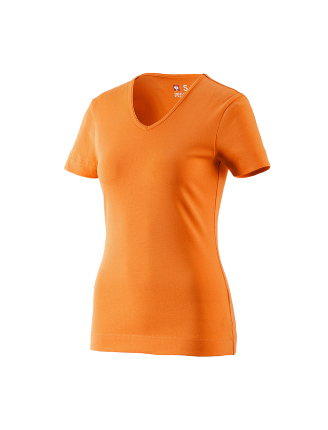 Tričká, pulóvre a košele: Tričko e.s.cotton, výstrih do V, dámske + oranžová