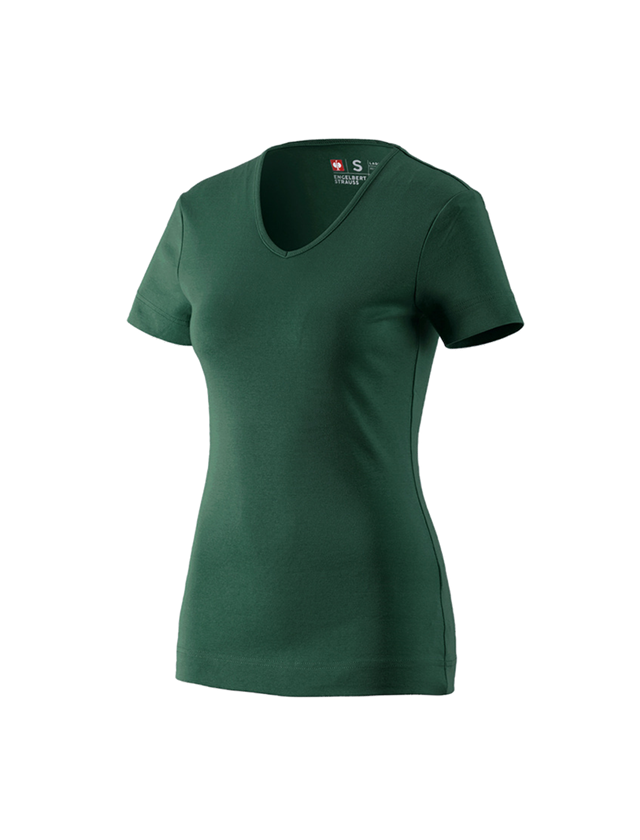 Tričká, pulóvre a košele: Tričko e.s.cotton, výstrih do V, dámske + zelená 2
